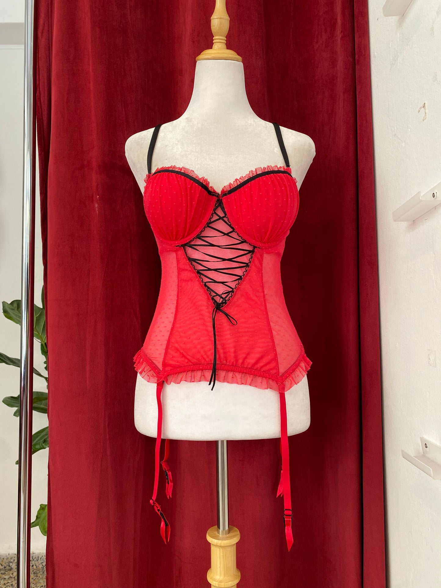Reddish corset top