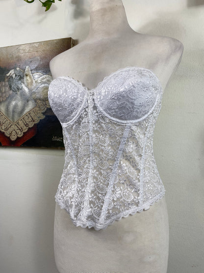 White bridal corset