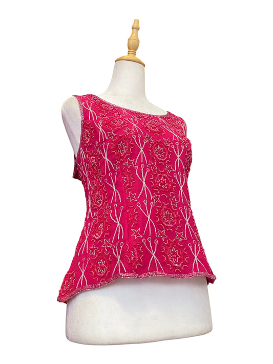 100% silk hot pink top 💞