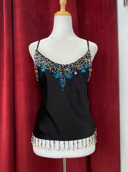 Handcrafted satin bearded top