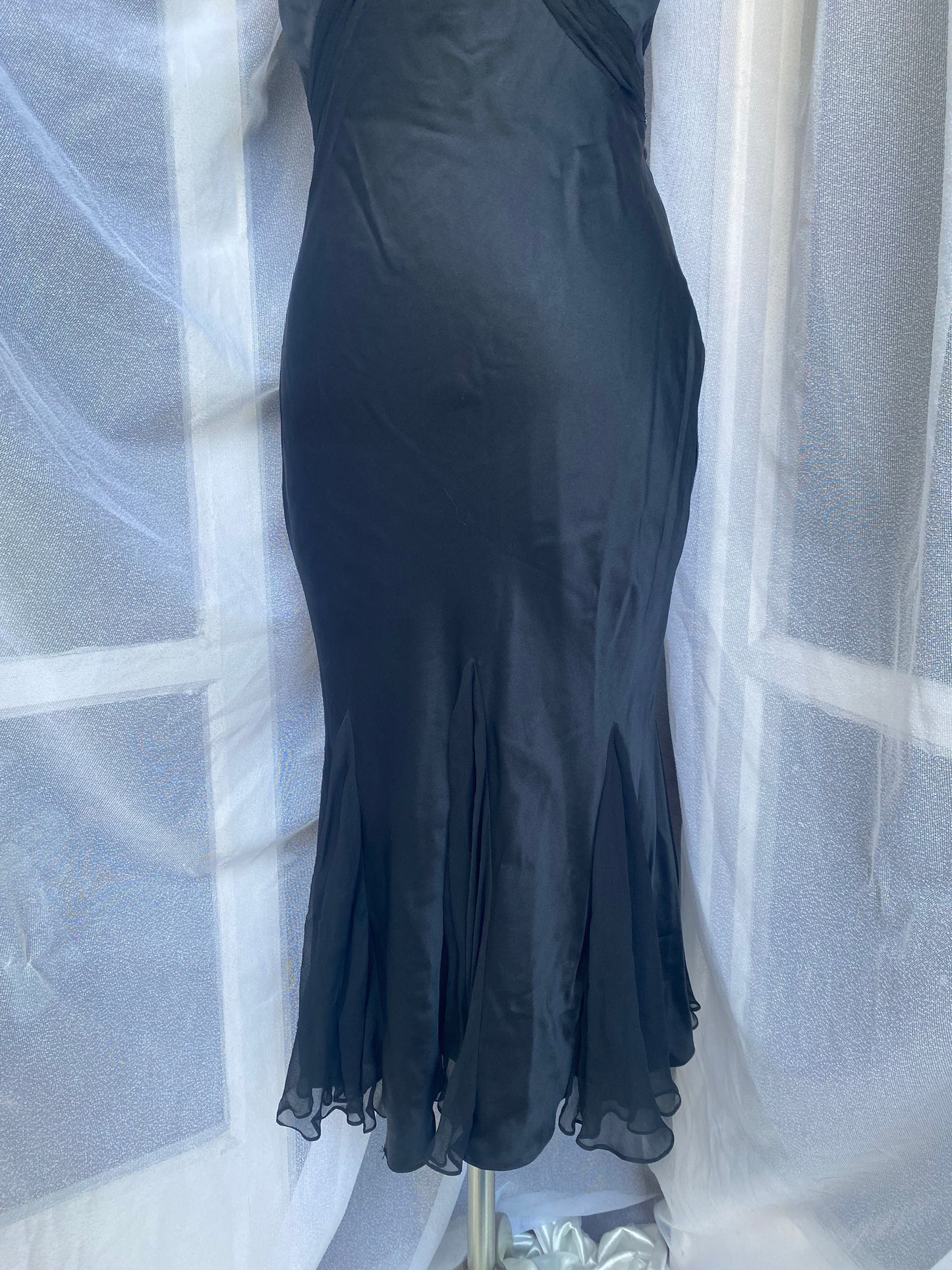 Black brand new silk elegant gown