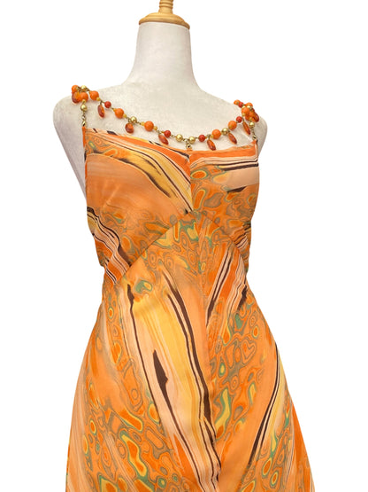100% silk sunset dress