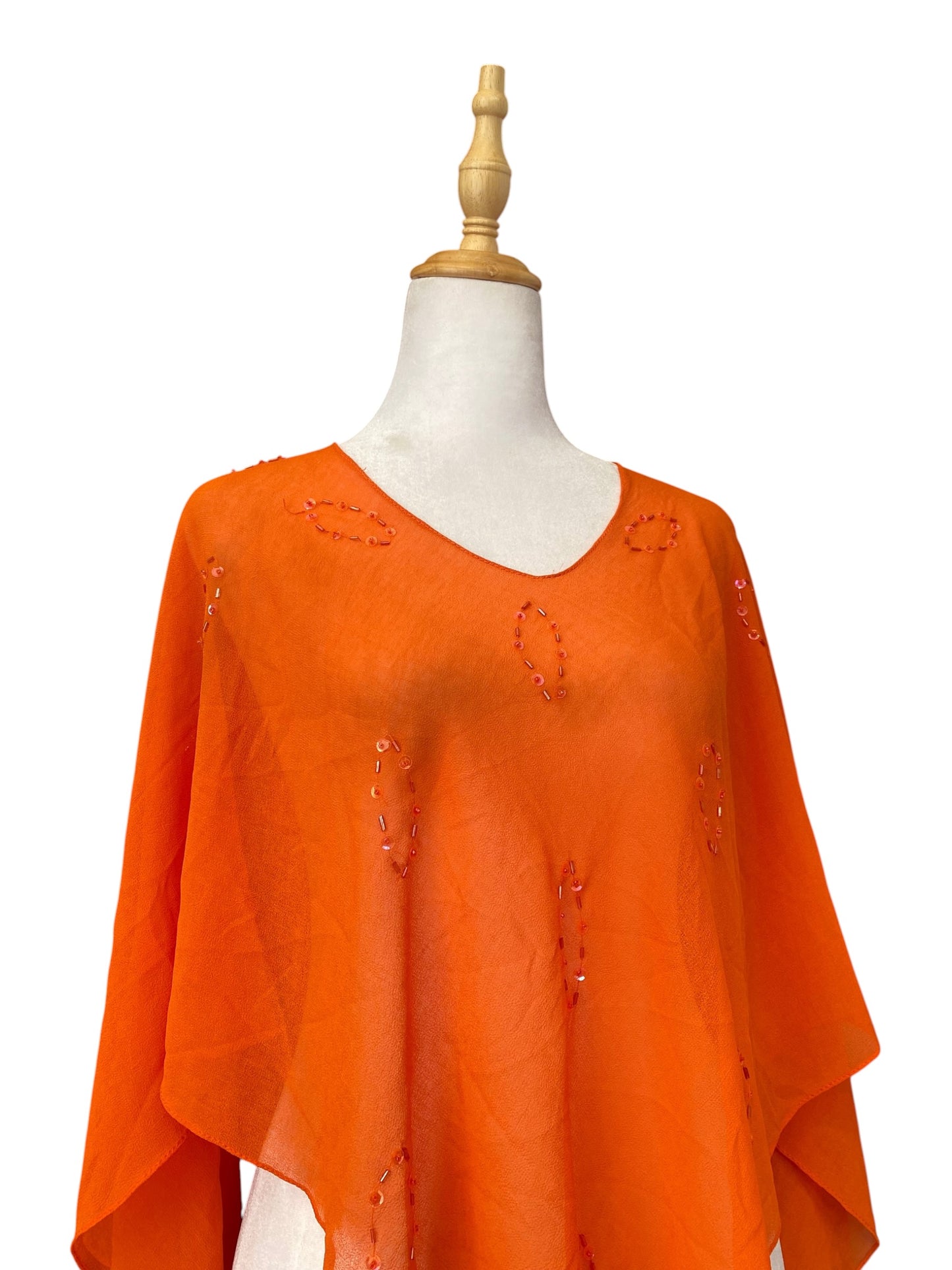 Orange sequin poncho 🧡