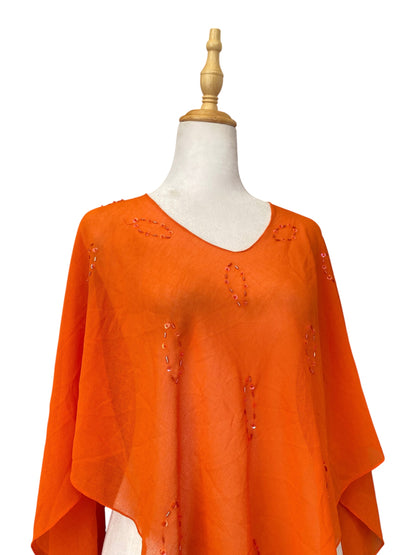 Orange sequin poncho 🧡