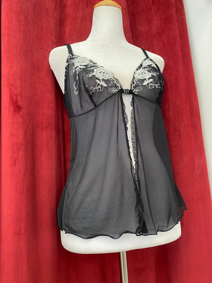 Noir Fleur sheer top