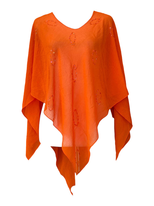 Orange sequin poncho 🧡