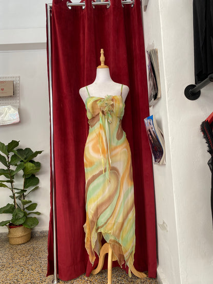 100% silk multicoloured summerdress dress 💐