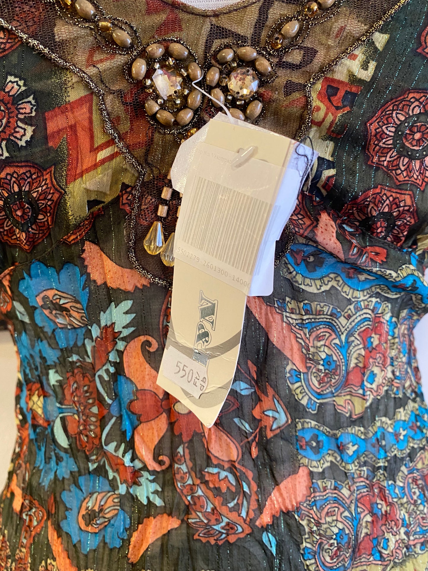 Silk based brand new beaded top