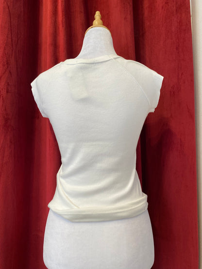 Brand new white T shirt with graphic details