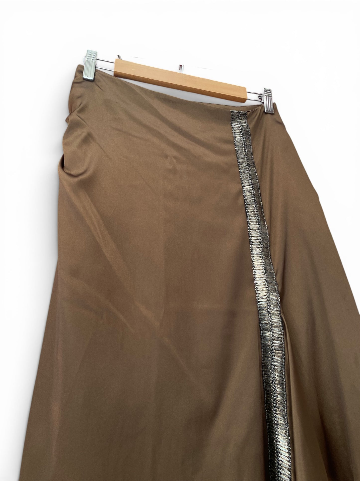 Dark chocolate satin skirt 🤎