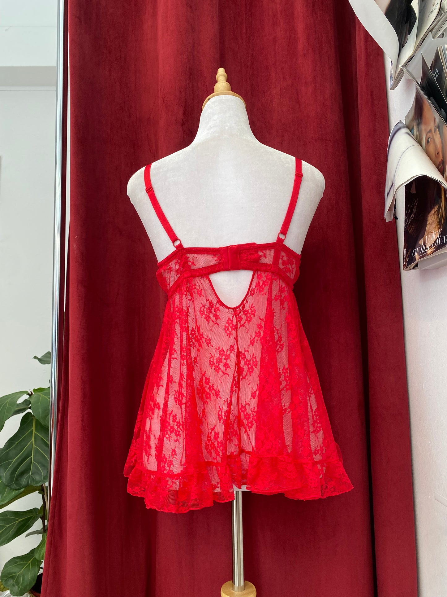 Red corset top