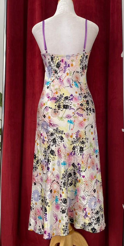 Satin floral dress