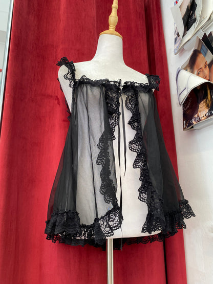Ethereal black ruffled top