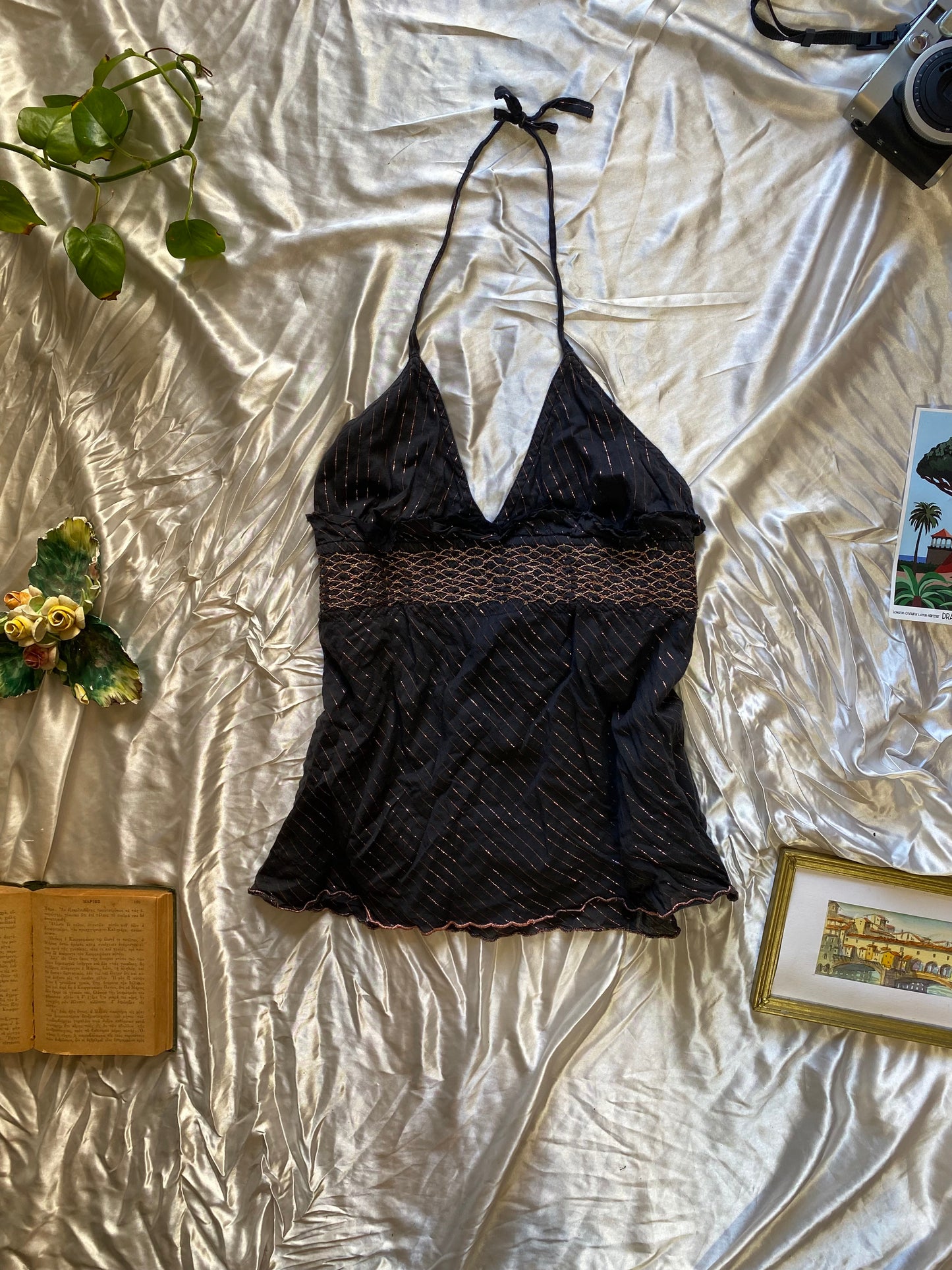 Halter brown summer top