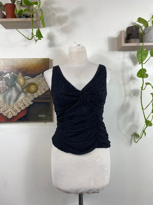 100% silk beaded top