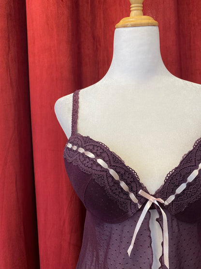 Fairy deep purple lace corset