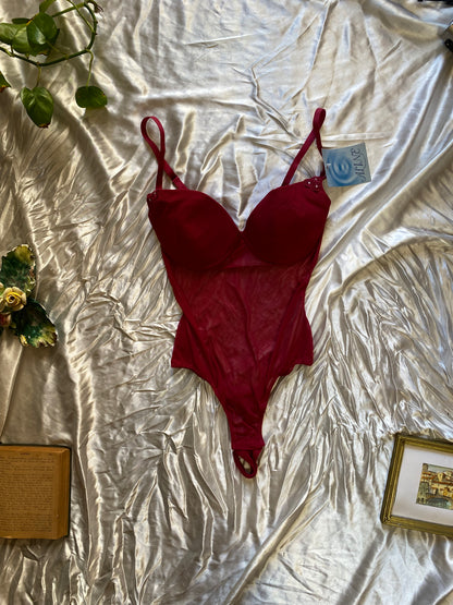 Brand new red 80B bodysuit with open back