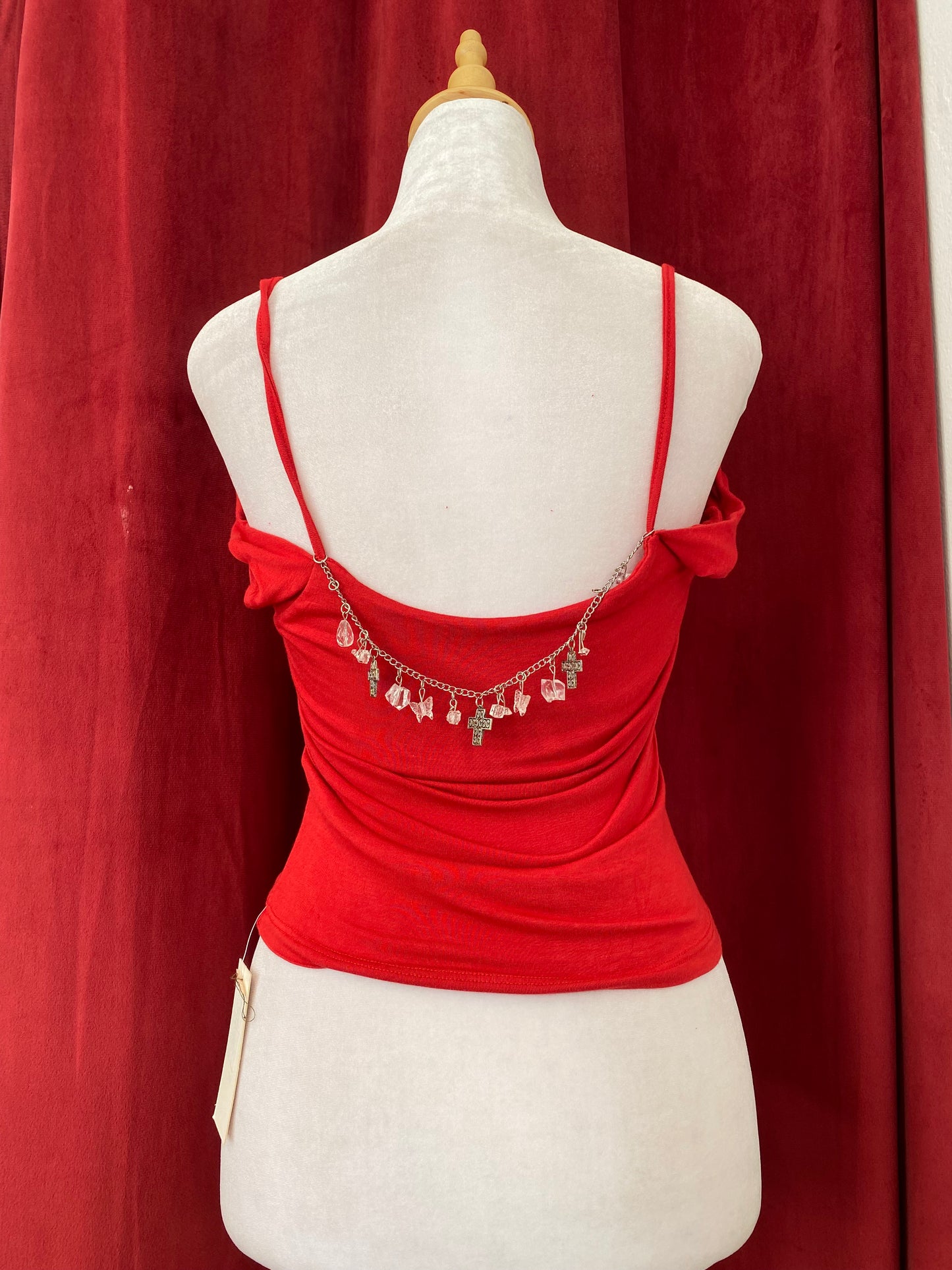 Bejewelled red top