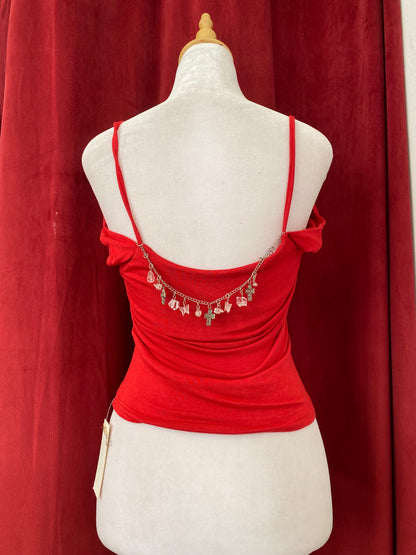 Bejewelled red top