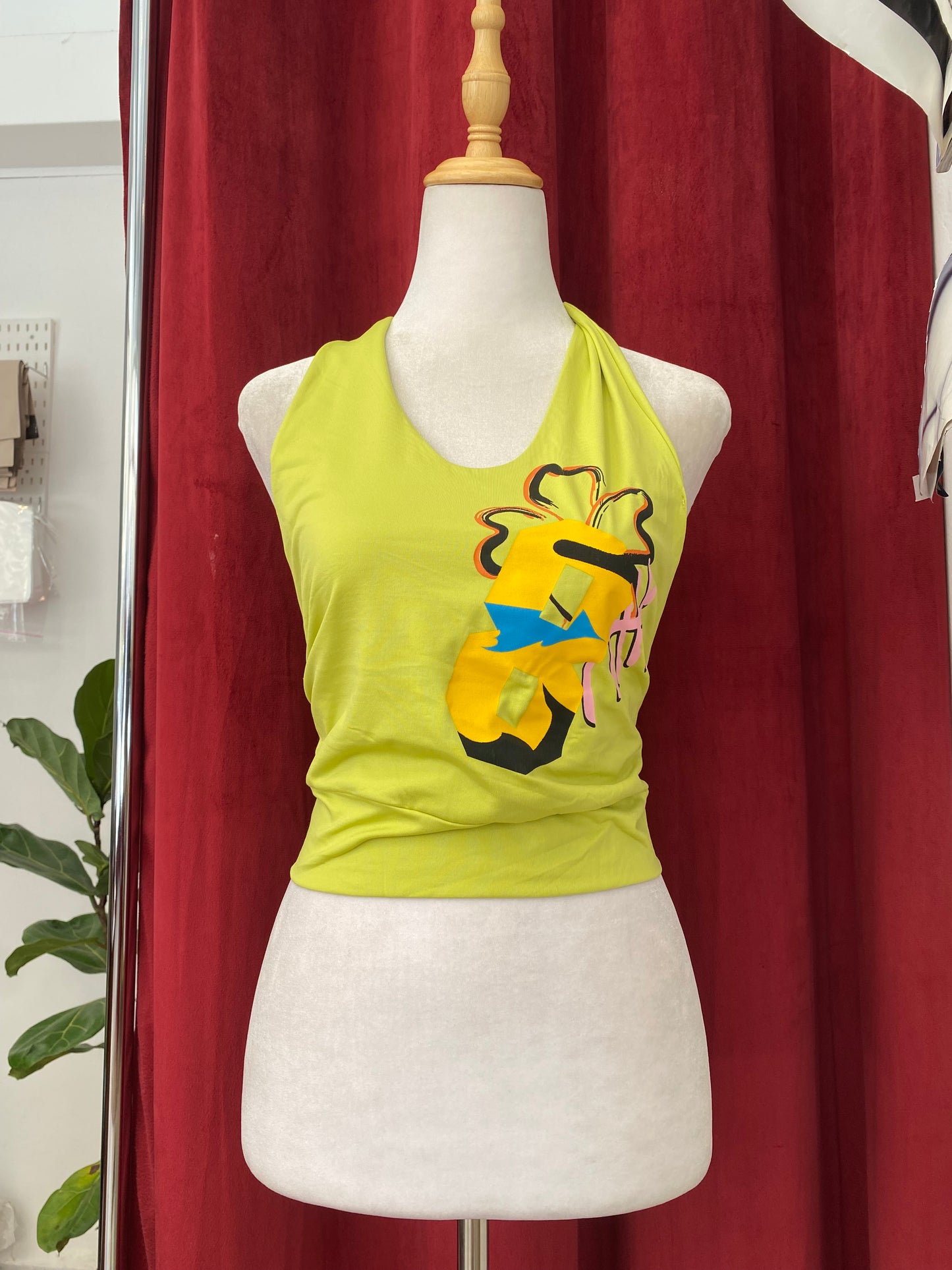 Draped graphic top