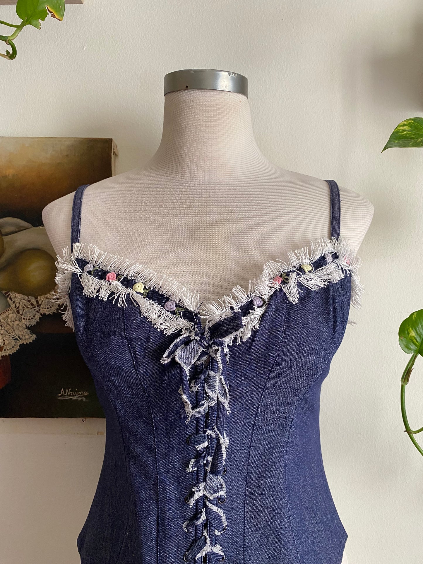 Denim Zinas couture brand new corset