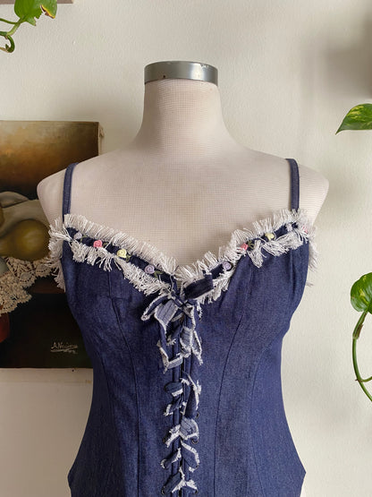 Denim Zinas couture brand new corset