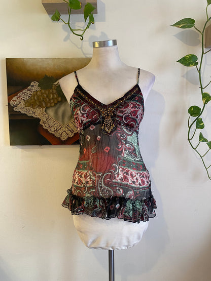 Silk based brand new beaded top