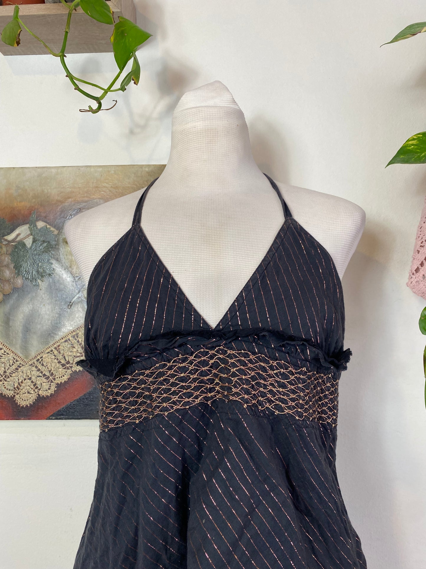 Halter brown summer top