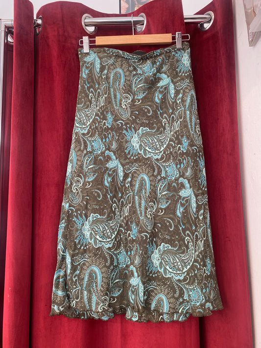 Brown and blue summer skirt