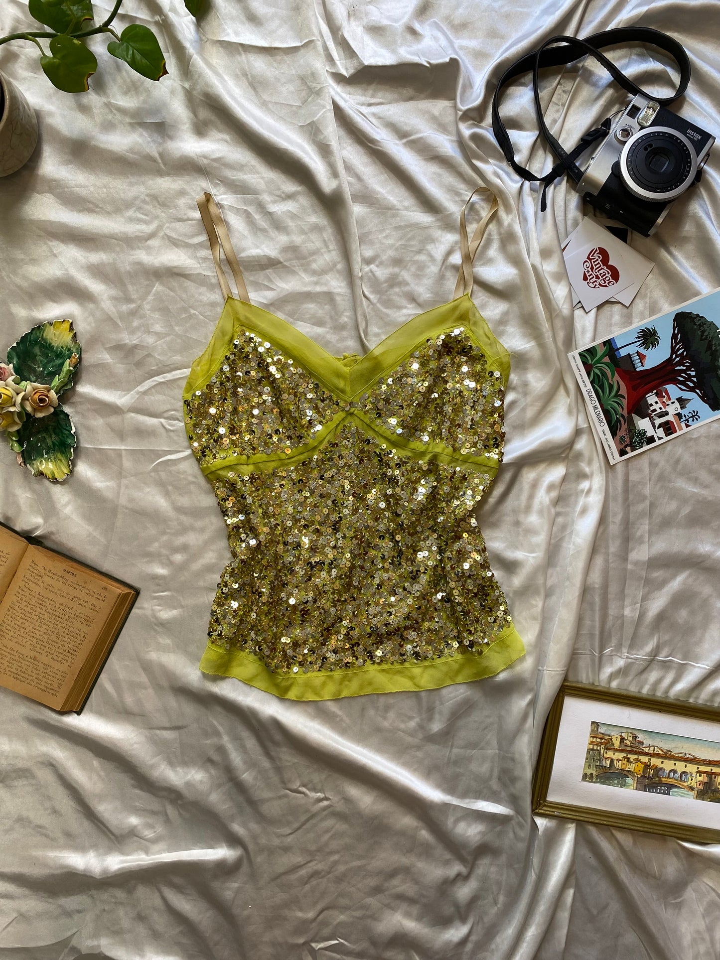 La Perla silk sequin top