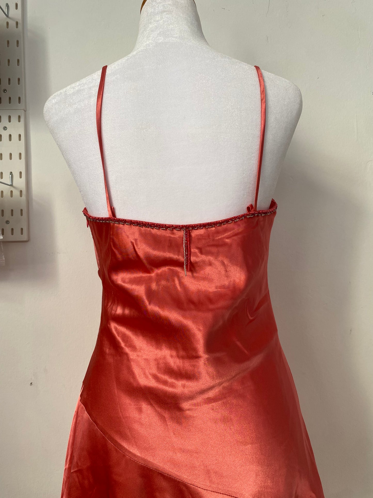 Brand new satin dress with sequin details