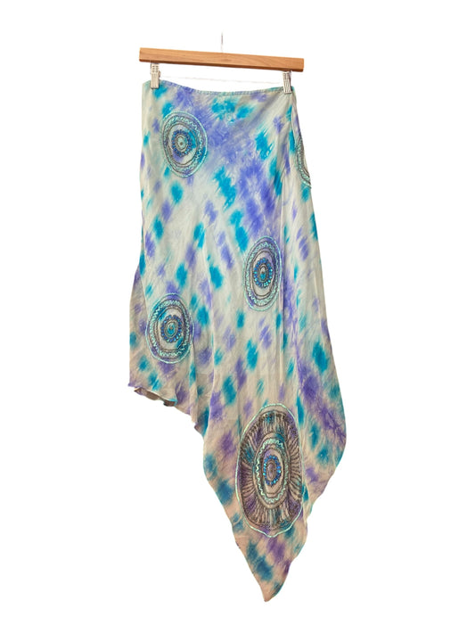 100% silk aftershock blue skirt