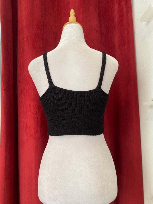 Black crochet top