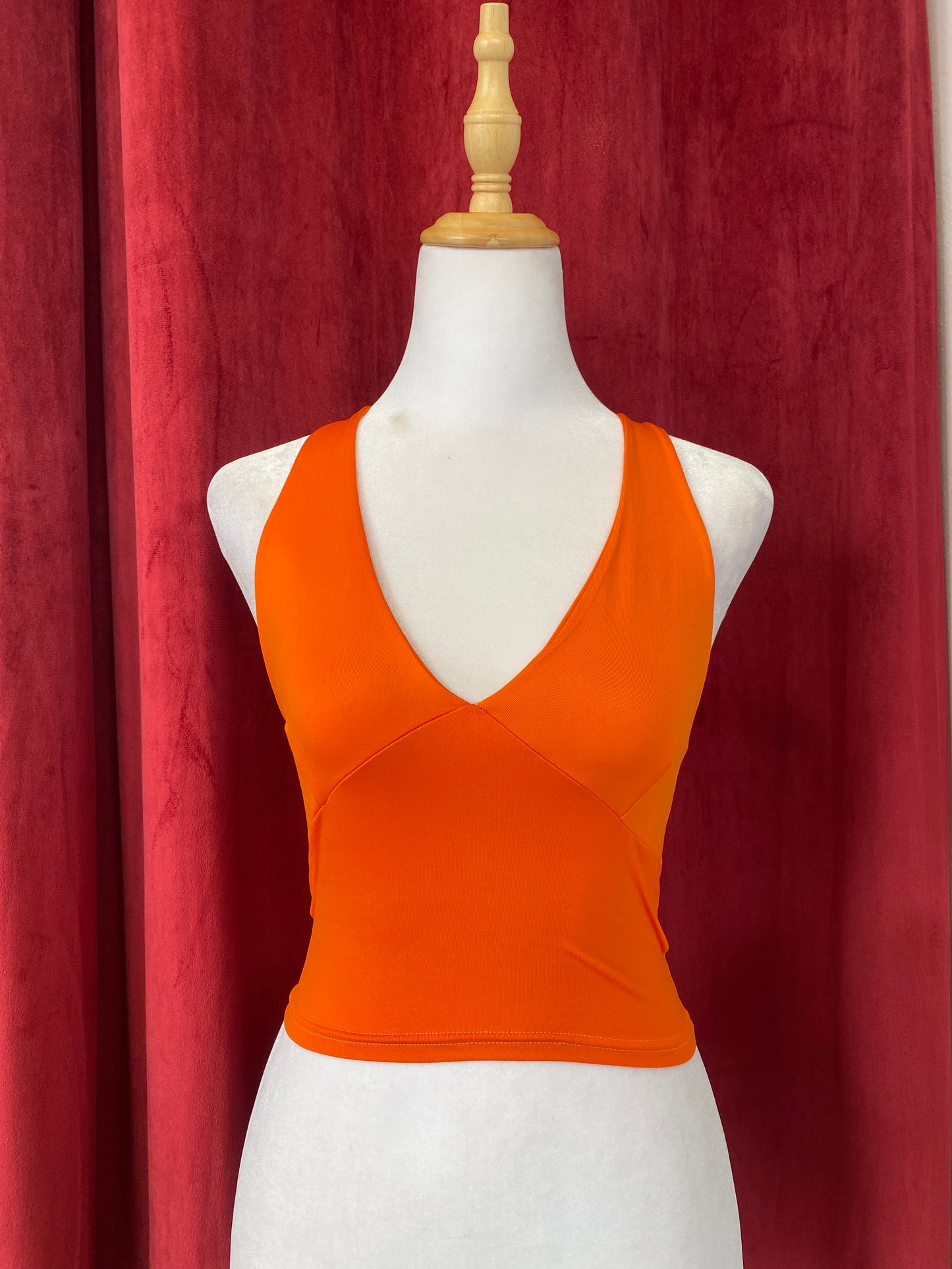 Orange y2k fitted crop top