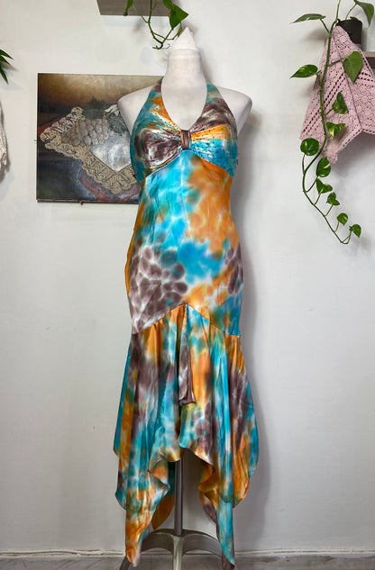 Multicoloured brand new handbeaded gown