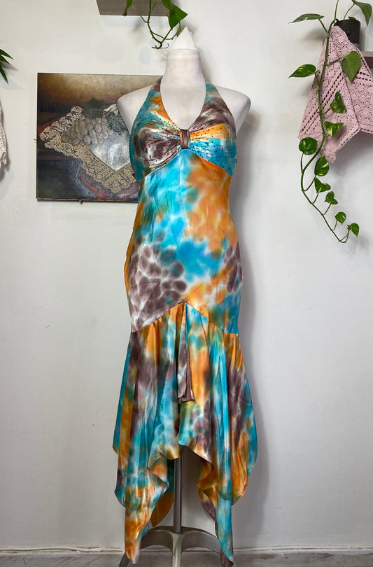 Multicoloured brand new handbeaded gown