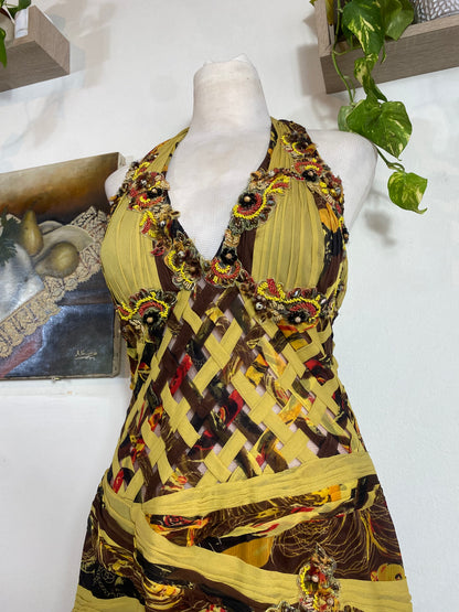 Nocturne Embroidered Silk Gown