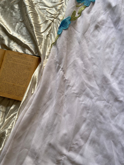 See through dress with floral details