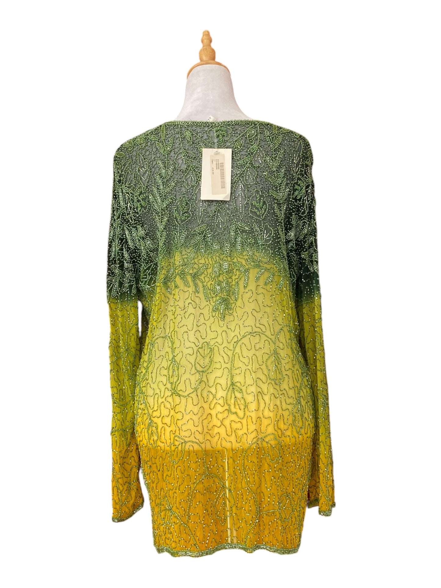 100% silk handbeaded luxurious cardigan 💚