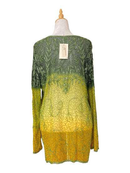 100% silk handbeaded luxurious cardigan 💚