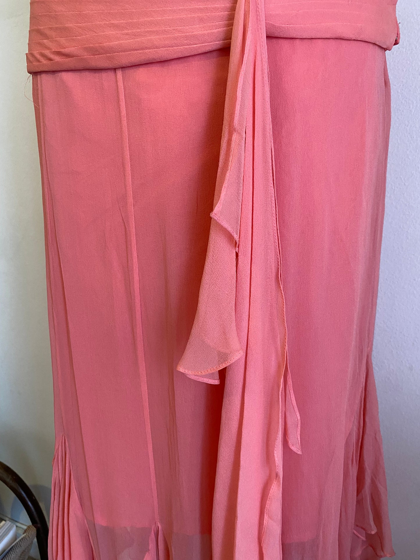 100% silk brand new handbeaded pink gown