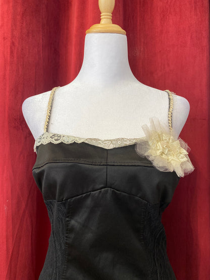 Classical Italian bodycon dress with lace details and open back