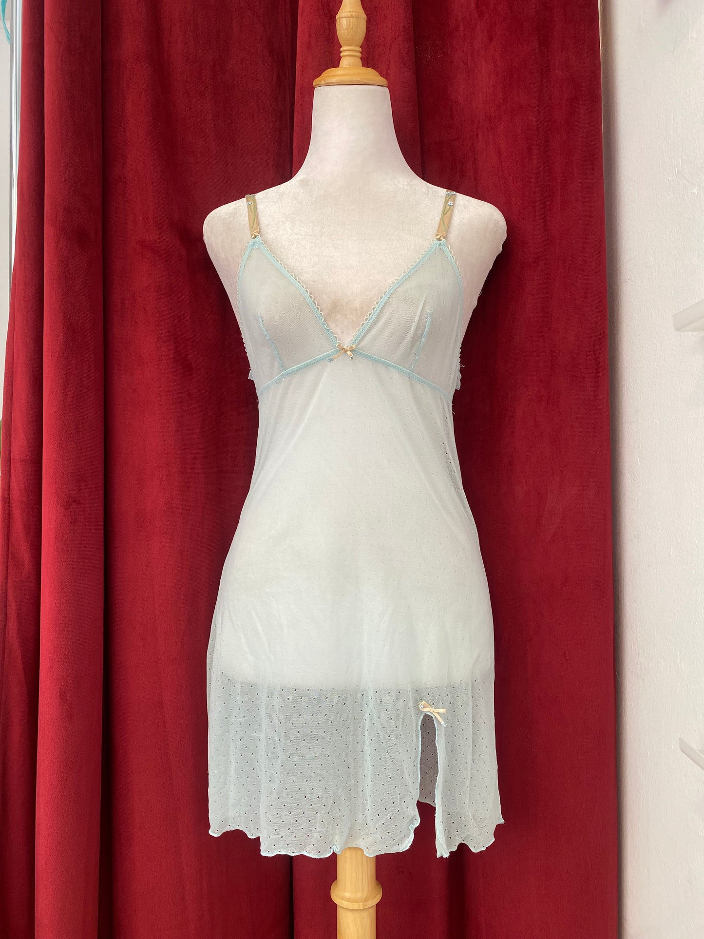 Light blue glow slip dress