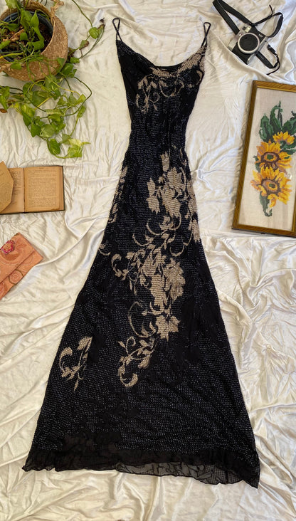 Noir Château Beaded Gown