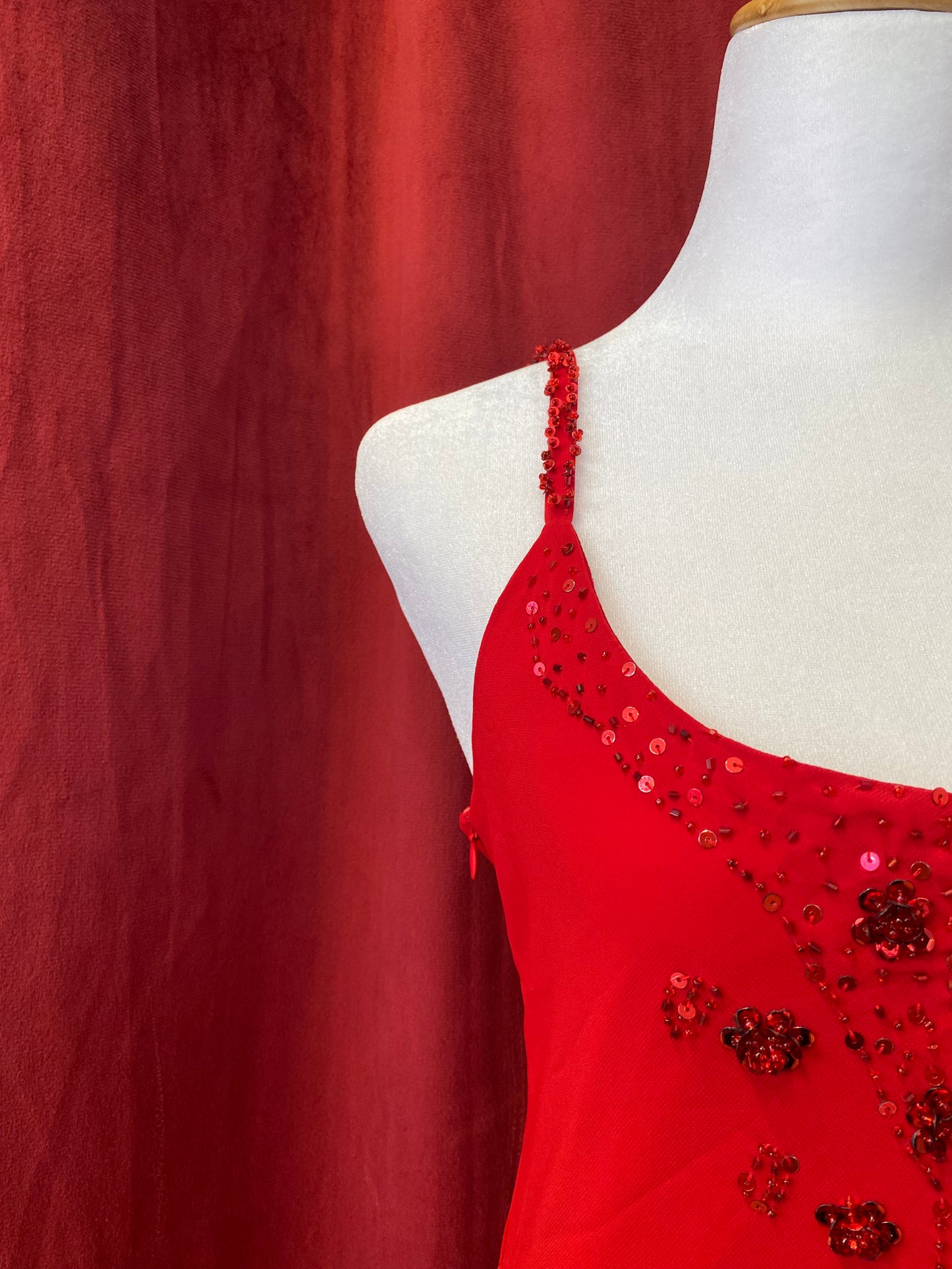 Brand new maxi dress with sequin and flower details