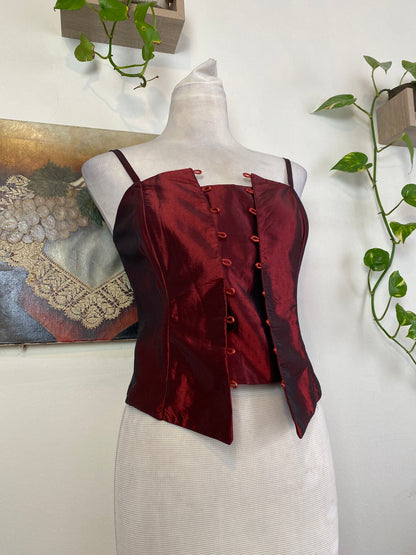 Liquid organza cherry corset 🍒