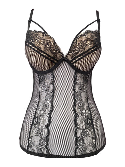 Midnight allure lace bodice
