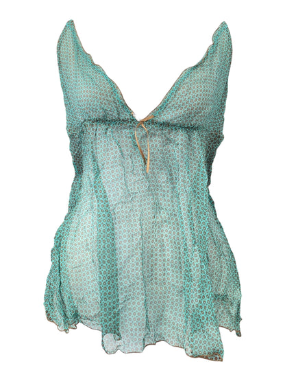 100% silk seafoam whisper sheer top