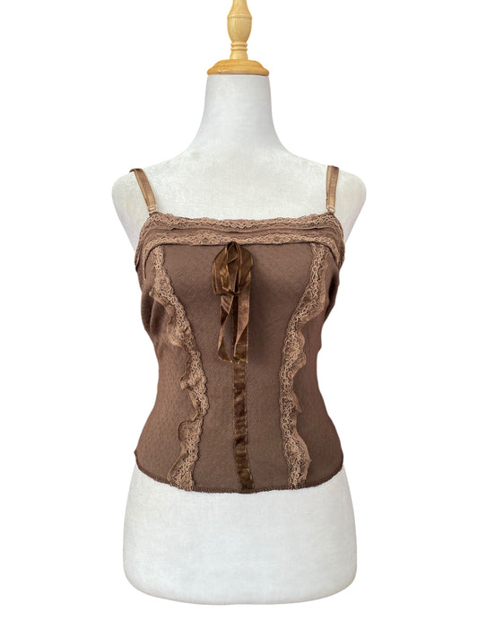 Brown ethereal summer top