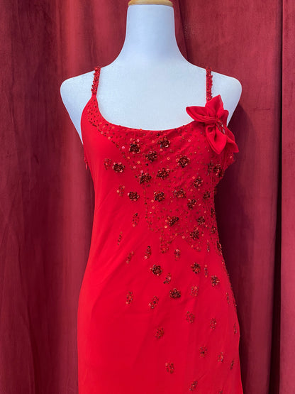 Brand new maxi dress with sequin and flower details